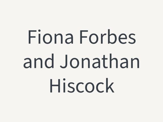 Fiona Forbes and Jonathan Hiscock